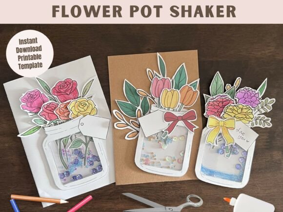 Download Mothers Day Flower Pot Shaker Card - Mother Collection