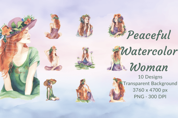 Download Watercolor Woman Relaxation Clip Art Set - Relax Collection