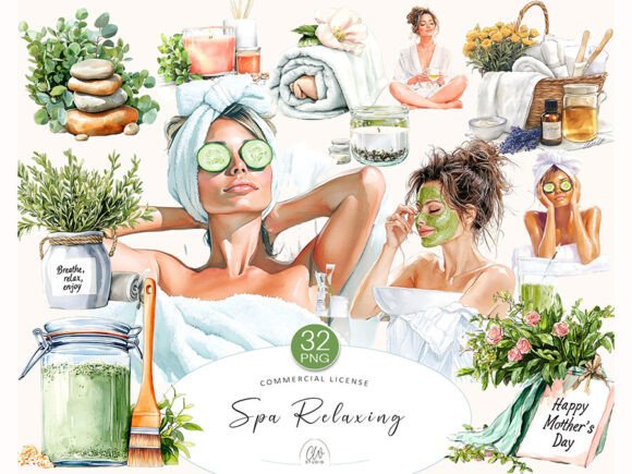 Download Spa Relax Clipart – Self Care &amp; Wellness - Relax Collection
