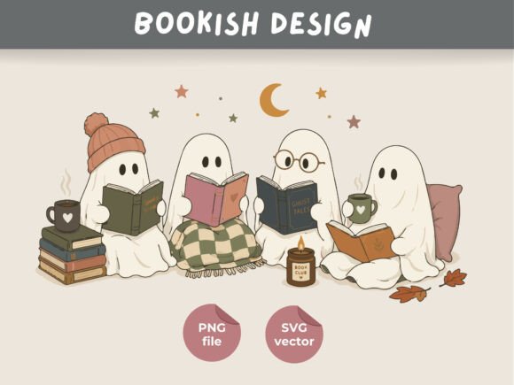 Download Cozy Book Club Ghosts, Book Lover Design - Club Collection