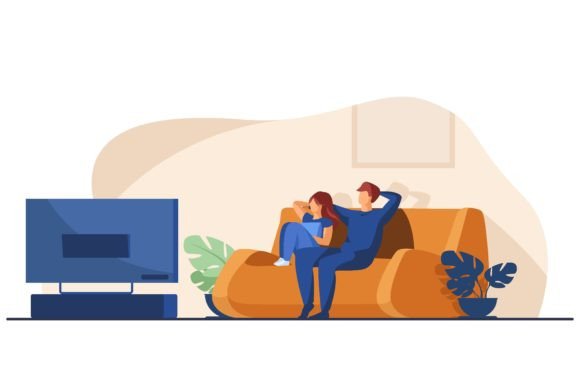 Download Happy Couple Watching TV Together. Relax - Relax Collection