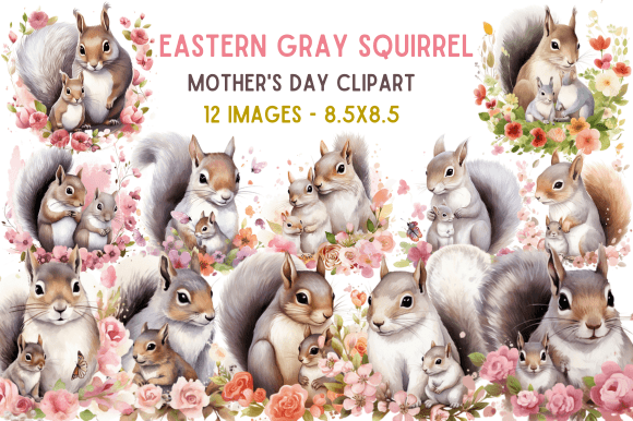Download Eastern Gray Squirrel Mother's Day Clipa - Mother Collection
