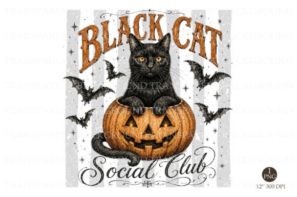 Download Black Cat Social Club Png, Halloween Cat - Club Collection