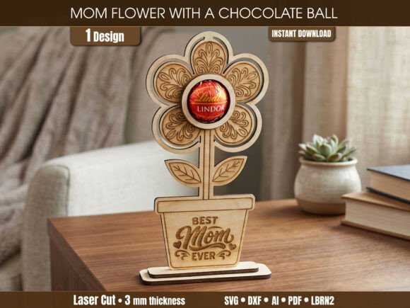 Download Mothers Day Chocolate Flower Holder SVG - Mother Collection