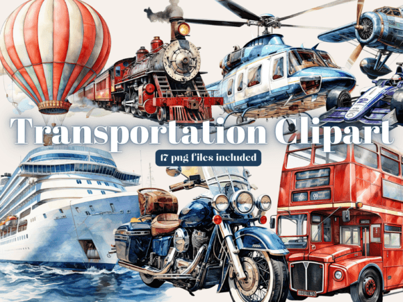 Download Watercolor Transportation Clipart, Png - Transport Collection