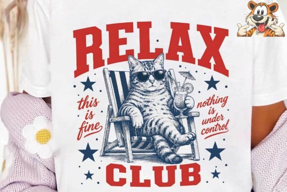 Download Relax Club Cat Summer Vibes PNG - Relax Collection