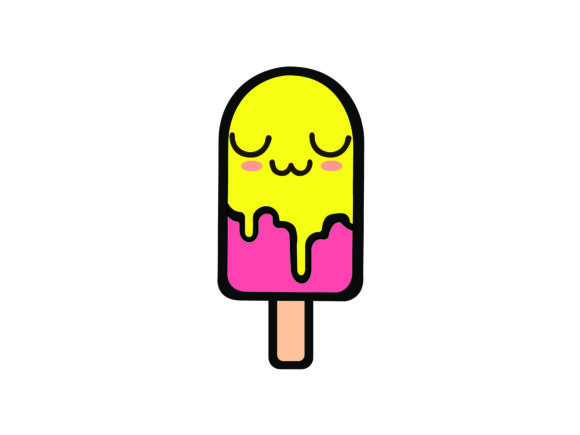 Download Kawai Ice Cream Yellow with Relax Face - Premium Resources
