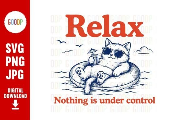 Download Relax Cat Summer SVG - Relax Collection