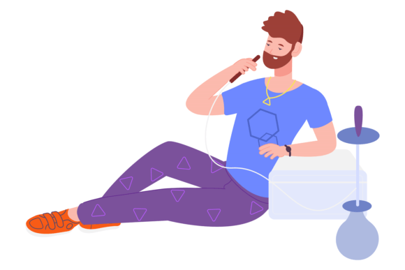 Download Man Smoking Hookah. Party Relaxation Wit - Relax Collection