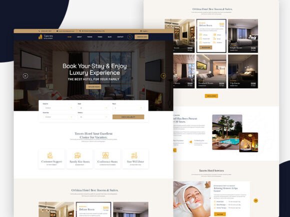 Download Hotel &amp; Resort Booking Figma Template 01 - Hotel Collection