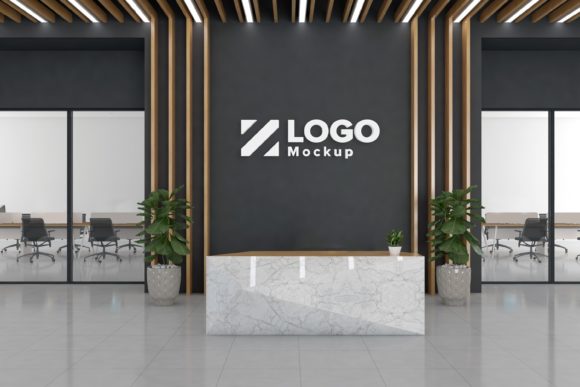 Download Office or Hotel Reception Logo Mockup - Hotel Collection