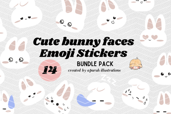 Download Cute Facial Expression Bunny Sticker - Sticker Collection