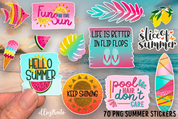 Download Printable Summer Stickers - July Sticker - Sticker Collection