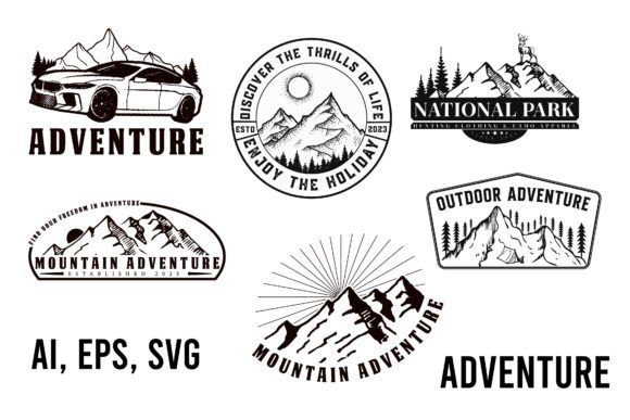 Download Adventure Vintage Badge Logo Design Set - Badge Collection